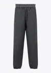 Miu Miu Checkered Drawstring Wool Pants With Elastic Waistband