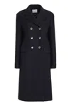 Miu Miu Long Double-breasted Wool Coat With Lapel Collar
