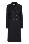 Miu Miu Long Double-breasted Wool Coat With Lapel Collar
