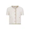 Miu Miu Check-pattern Tweed Jacket In Beige
