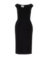 Miu Miu Classic Wool Knee-length Dress In Black