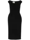Miu Miu Classic Wool Knee-length Dress In Schwarz