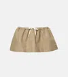 Miu Miu Miu Womens Kaki Drawstring-waist Wool Mini Skirt In Beige