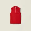 Miu Miu Virgin Wool Sleeveless Sweater In Red