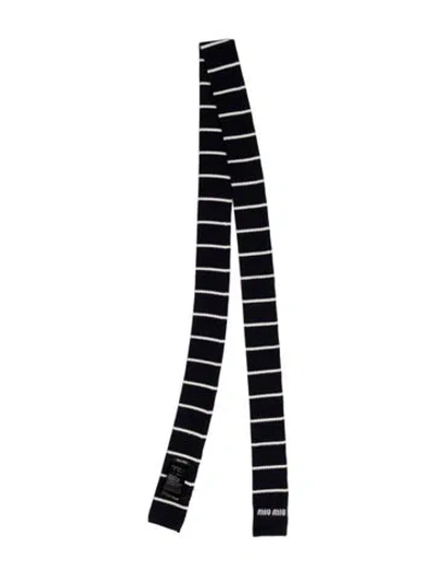 Pre-owned Miu Miu Virgin Wool Striped Scarf In Multi