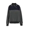 Miu Miu Womens Antracite Blu Asymmetric Jersey Polo Jacket Xs In Gray