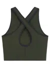 Miu Miu Viscose Blend Tank Top In Militare