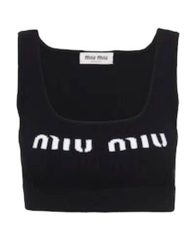Miu Miu Viscose Top In Black