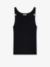 Miu Miu Viscose Top With Metal Logo