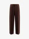 Miu Miu Womens Cacao Drawstring Striped-panel Stretch-woven Trousers In Brown