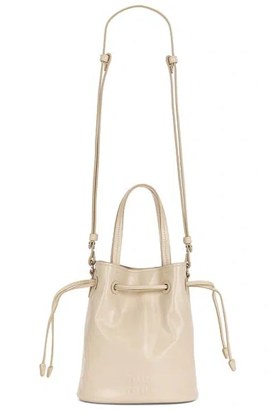Miu Miu Vitello Shine Mini Bag In Travertino