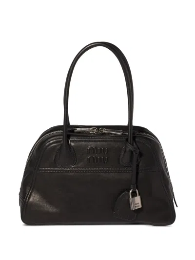 Miu Miu Vivant Nappa Leather Bag In Purple