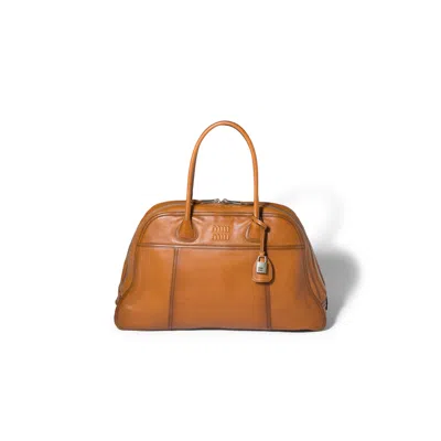 Miu Miu Vivant Leather Bag In Brown