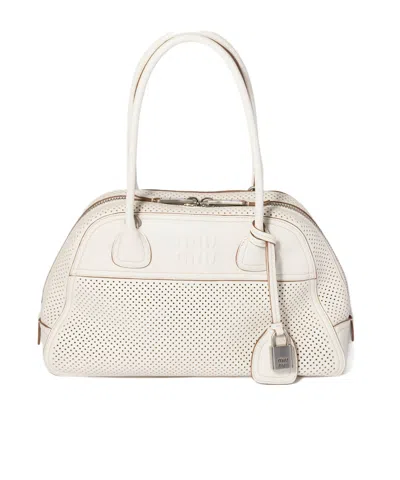 Miu Miu Vivant Leather Bag In White