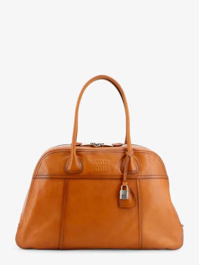 Miu Miu Vivant Leather Handbag In Orange