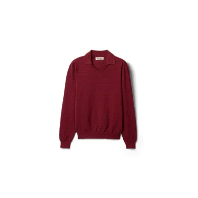 Miu Miu V-neck Cotton Sweater In Brown