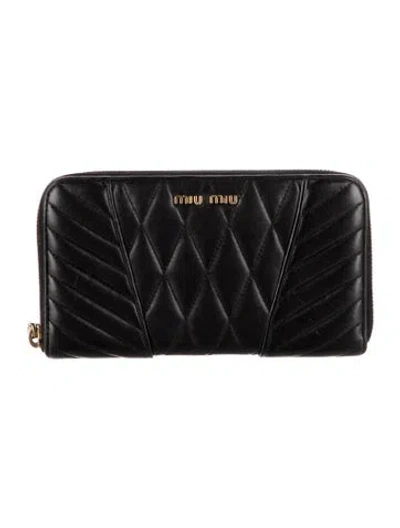 Pre-owned Miu Miu Wallet In Black