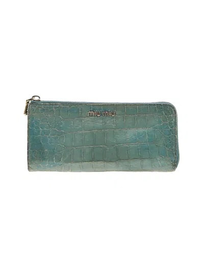 Pre-owned Miu Miu Wallet In Blue