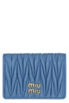 Miu Miu Wallet Made Of Leather With Logo In Blue