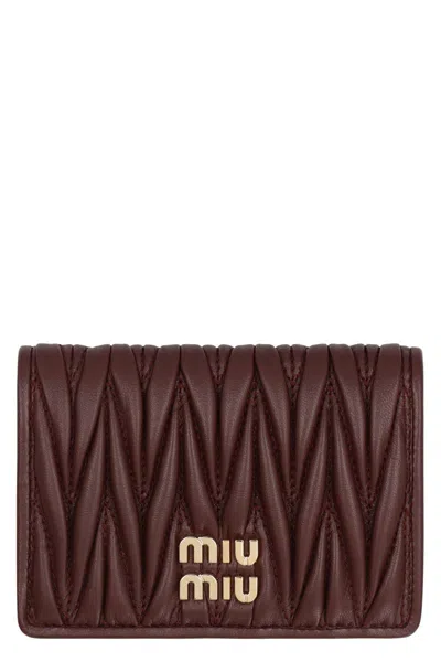 Miu Miu Wallet Made Of Leather With Logo In Red