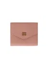 Miu Miu Miumiu Women Snap Closure Small Leather Wallet In Orchid Pink