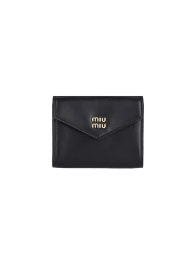 Miu Miu Wallet With Shoulder Strap In Black  