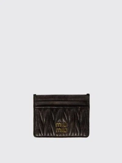 Miu Miu Wallet Woman Coffee In Multi