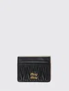 Miu Miu Quilted Black Lamb Leather Compact Wallet In Black