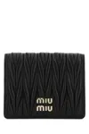 Miu Miu Quilted Leather Wallet Snap Button