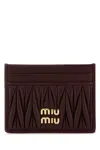 Miu Miu Bordeaux Lamb Leather Cardholder