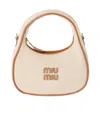 Miu Miu Wander Canvas And Leather Bag In Neutral