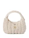 Miu Miu Wander Crochet Tote Bag In Neutrals