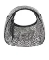 Miu Miu Wander Schultertasche Mit Kristallen In Black