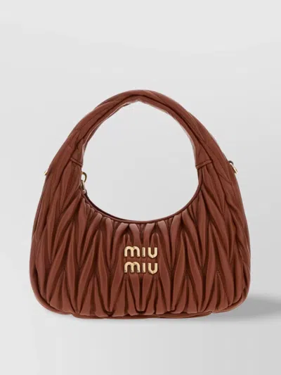 Miu Miu Wander Handbag In Copper Nappa Leather