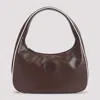 Miu Miu Leather Shoulder Bag With Contrast Piping And Curved Handle In Xh Radica Bianco