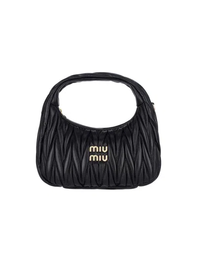Miu Miu Wander Hobo Bag In Black