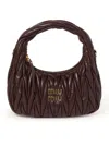 Miu Miu Purple Wander Matelasse Hobo In Brown