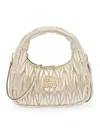Miu Miu Quilted Leather Top-handle Bg In Metallic