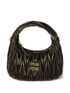 Miu Miu Quilted Top Handle Shoulder Bag With Detachable Strap In Brown