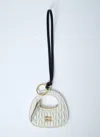 Miu Miu Wander Leather Keyring In White