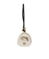 Miu Miu Quilted Leather Keyring Hardware In Black