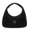 Miu Miu Miu Wander Matelassé Nappa Leather Hobo Bag In Black