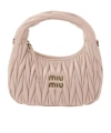 Miu Miu Lamb Leather Quilted Shoulder Bag In Pink