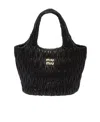 Miu Miu Miu Wander Shopping Bag Black Matelasse Women In Black