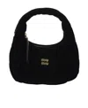 Miu Miu Small Velvet Wander Top-handle Bag In Black