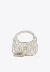 Miu Miu Wander Matelassé Hobo Bag In Silver