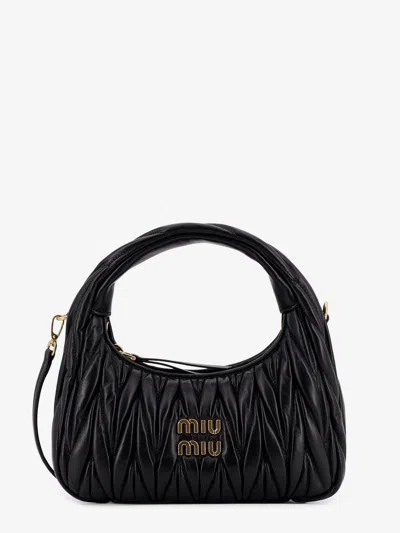 Miu Miu Wander Matelassé Leather Shoulder Bag In Black