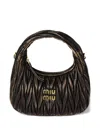 Miu Miu Wander Matelassé Leather Shoulder Bag In Brown