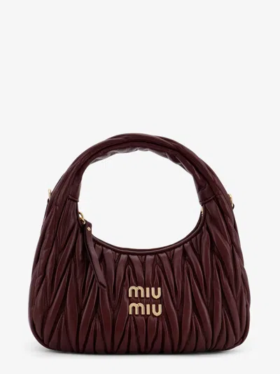 Miu Miu Wander Matelassé Leather Shoulder Bag In Red