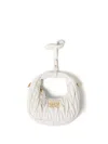 Miu Miu Wander Matelassé Micro Bag In Weiss